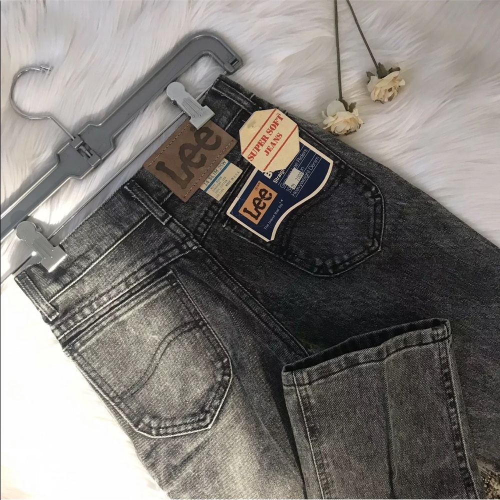 Vintage Lee Riders Kids Jeans Acid Wash Black